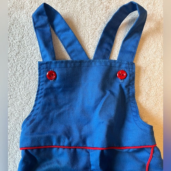 Vintage overalls, baby toddler. Blue with appliqué cars on front. 12 months - Picture 3 of 9